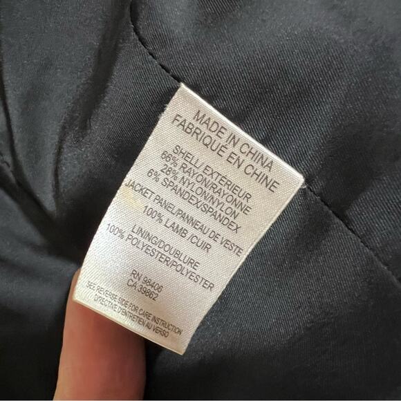 Theory black lamb leather panel blazer jacket 2 - Picture 6 of 8